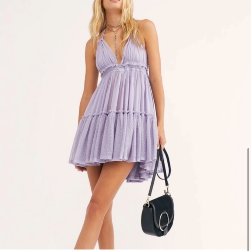 New Bohemian Hippie Chic Backless Lace Halter Mini Tunic Festival Beach Dress - Picture 2 of 8